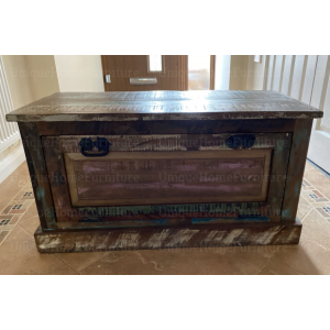 Rustic Shoe Bench Storage Window Seat - Image 5