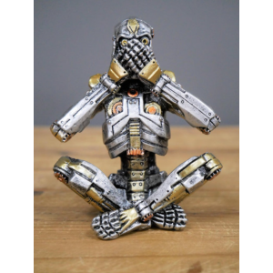Wise Skeleton Ornament Set 3 Resin Steampunk Figurine Decor Sculpture No Hear - Image 3