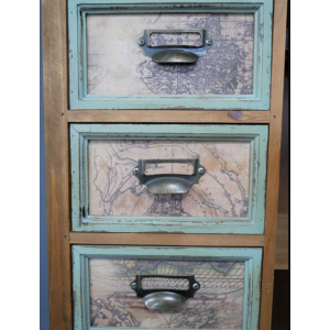 Tall Industrial Cabinet Vintage Retro Chest Drawer Rustic Glass Apothecary Unit - Image 3