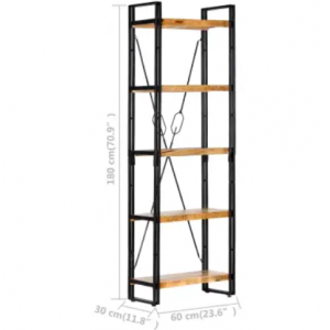 Vintage Industrial Bookcase Rustic Metal Shelf - Image 5