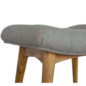 Vintage Vanity Stool Nordic Upholstered Footstool Solid Wood Seat Piano Chair - Image 4