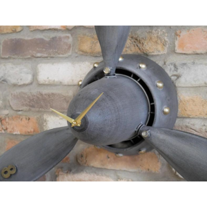 Industrial Wall Clock Round Retro Airplane Propeller Rustic Metal Home Decor - Image 5