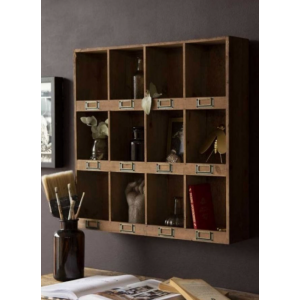 Pigeon Hole Cabinet Wall Storage Shelf Vintage Industrial Apothecary Rustic Unit - Image 4