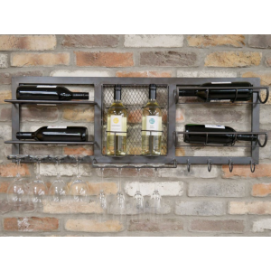Wall Wine Cabinet Industrial Bottle Holder Rack - Image 3
