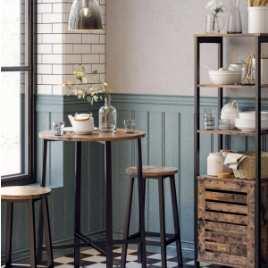 Industrial Bar Table Rustic Metal Tall Round Stand - Image 3