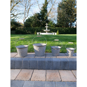 Garden Planter Pot Set 4 Rustic Galvanised Metal Flower Planters Bucket Box - Image 3