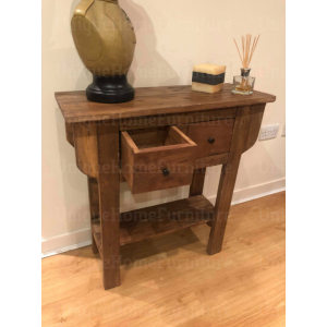 Rustic Console Table Industrial Style Furniture Solid Wood Vintage Side Cabinet - Image 3