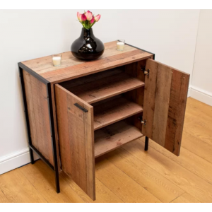 Rustic Oak Cabinet Industrial Cupboard Unit - Image 2