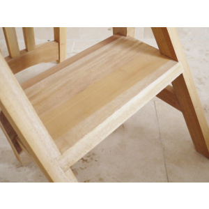 Rustic Step Chair Wooden Vintage Dining Stool Farmhouse Folding Library Ladder - Image 3