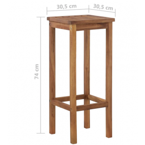 Garden Bar Set Outdoor Patio Chairs Wooden Dining Furniture 2 Stools Pool Table - Image 5