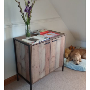 Rustic Oak Cabinet Industrial Cupboard Unit - Image 5