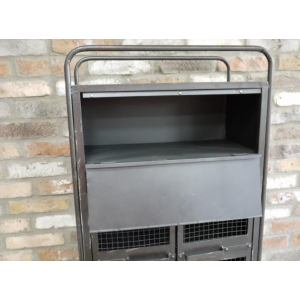 Industrial Storage Cupboard Metal Side Cabinet Vintage Bathroom Shelving Unit - Image 2