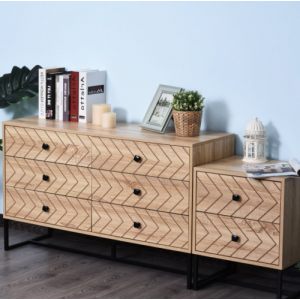 Industrial Storage Sideboard Vintage Hallway Console Table Metal Retro Chest Drawers - Image 5