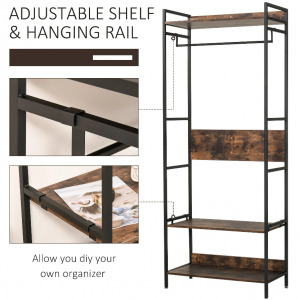 Industrial Open Wardrobe Rustic Metal Clothes Rail - Image 4