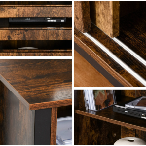 Industrial TV Stand Rustic Metal Storage Media Cabinet Vintage Cupboard Door Unit - Image 3