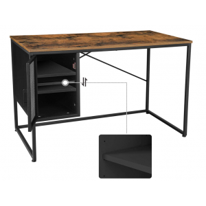 Industrial Computer Desk Rustic Metal Workstation - Image 4