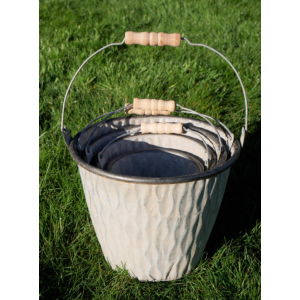 Garden Planter Pot Set 4 Rustic Galvanised Metal Flower Planters Bucket Box - Image 2