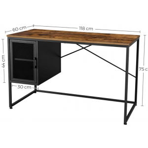 Industrial Computer Desk Rustic Metal Workstation - Image 3