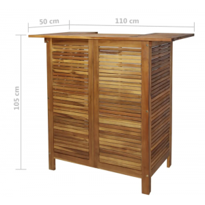 Garden Bar Set Outdoor Patio Chairs Wooden Dining Furniture 2 Stools Pool Table - Image 3
