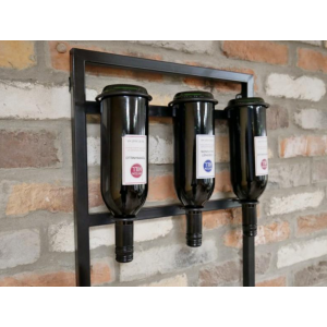 Metal Wine Rack Wall Vintage Industrial Style Glass Bottle Holder Rustic Cabinet Unit - Image 3