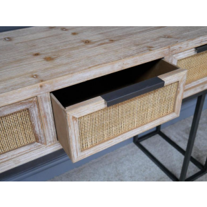 Rattan Console Table Rustic Hallway Furniture - Image 3
