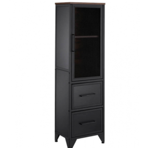 Tall Industrial Cabinet Rustic Metal Display Unit - Image 3