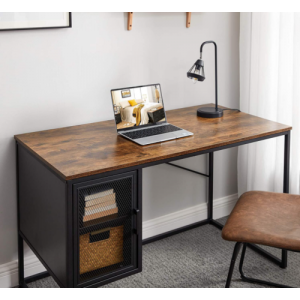 Industrial Computer Desk Rustic Metal Workstation - Image 2