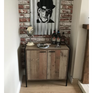 Rustic Oak Cabinet Industrial Cupboard Unit - Image 4