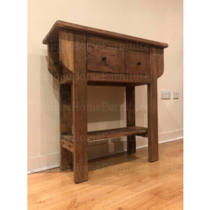 Rustic Console Table Industrial Style Furniture Solid Wood Vintage Side Cabinet - Image 4