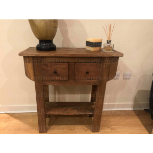 Rustic Console Table Industrial Style Furniture Solid Wood Vintage Side Cabinet - Image 5