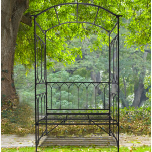 Garden Arbour Bench Outdoor Metal Pergola Arch Patio Seat Plant Roses Climbing - Image 3