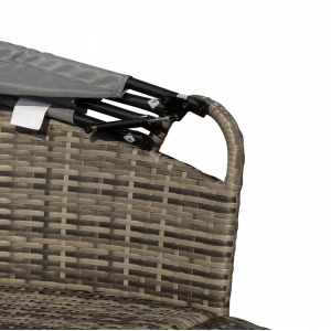 Large Rattan Sofa Set Grey Garden Patio Furniture Wicker Round Table Day Bed Canopy - Image 5