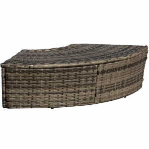 Large Rattan Sofa Set Grey Garden Patio Furniture Wicker Round Table Day Bed Canopy - Image 7
