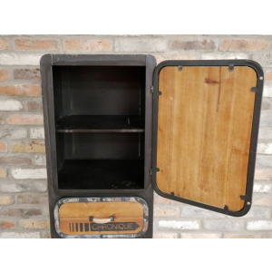 Tall Industrial Cabinet Vintage Retro Cupboard Rustic Metal Storage Wheels Unit - Image 2