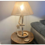 Industrial Table Lamp Vintage Style Lampshade Side Desk Shade Retro Rope Light