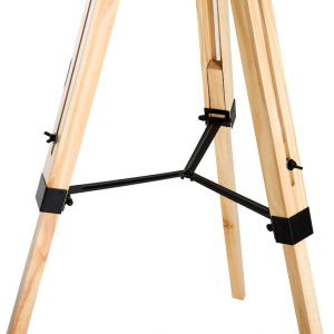 Industrial Floor Lamp Grey Vintage Retro Tripod Light Tall Wooden Free Standing Lampshade - Image 5