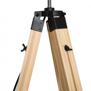 Industrial Floor Lamp Grey Vintage Retro Tripod Light Tall Wooden Free Standing Lampshade - Image 6