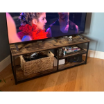 Industrial TV Stand Vintage Retro Unit Storage Media Cabinet Rustic Metal Wood