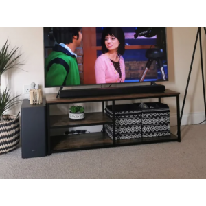 Industrial TV Stand Vintage Retro Unit Storage Media Cabinet Rustic Metal Wood - Image 4