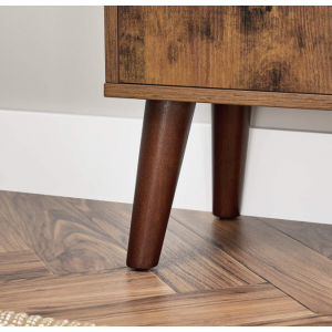 Retro Storage Bookcase Rustic Display Cabinet Vintage Mid Century Modern Shelf Unit - Image 3