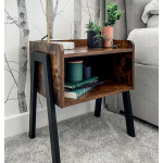 Industrial Bedside Table Vintage Retro Nightstand Rustic Metal End Cabinet Unit