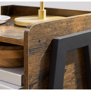 Industrial Bedside Table Vintage Retro Nightstand Rustic Metal End Cabinet Unit - Image 3