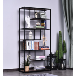 Industrial Metal Bookcase Vintage Retro Shelving Unit Tall Display Rack Cabinet