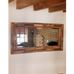 Large Wall Mirror Rustic Solid Wood Teak Frame Vintage Industrial Style Rectangular Furniture
