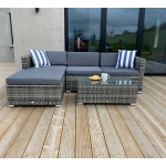 Corner Rattan Garden Furniture Grey Patio Sofa Set Conservatory Lounge Wicker Table