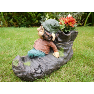 Outdoor Resin Planter Elf Shoe Ornament Flower Holder - Image 2