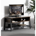 Small TV Stand Vintage Industrial Furniture Rustic Metal Cabinet Storage Unit