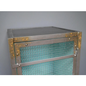 Tall Industrial Cabinet Rustic Metal Cupboard - Image 4
