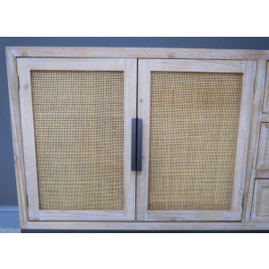 Large Rattan Sideboard Vintage Storage Cabinet - Image 3