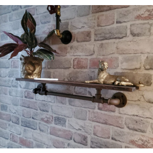 Industrial Wall Shelf Vintage Retro 76cm Storage Unit Rustic Metal Display Cabinet - Image 3